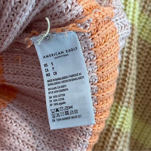 American Eagle Boho Stripe V-Neck Stripe Sweater - Picture 5 of 5